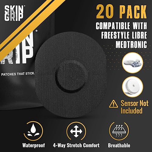 Miniatura 5 de SKIN Grip Medtronic Guardian, Freestyle Libre, parches adhesivos Enlite. Parches CGM precortados. Protección de monitor de glucosa constante. Cinta