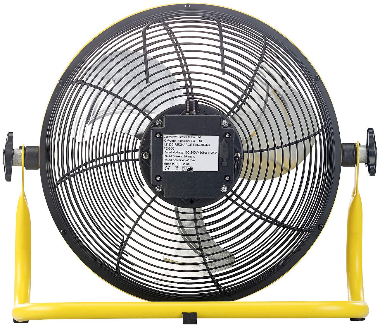 Sichler Haushaltsgeräte Ventilator Akku: Akku-Vollmetall-Bodenventilator, bis 1.200 U/Min., 30 cm, 15 Ah, IPX4 (Metallventilator, Ventilator für außen, Kühl)