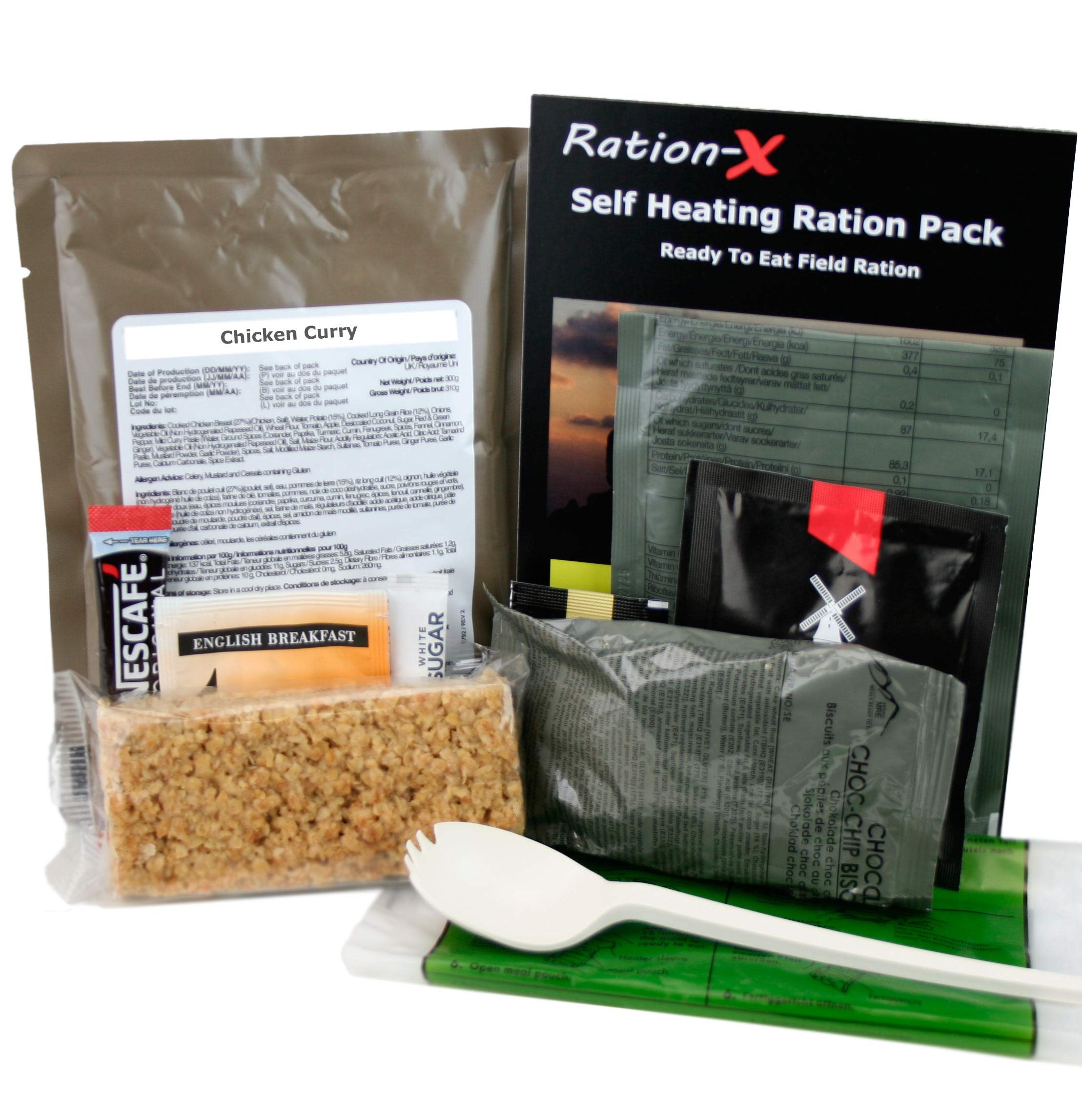 Pack of 5 Self Heating Field Ration Packs Ready to Eat Meals Menu A