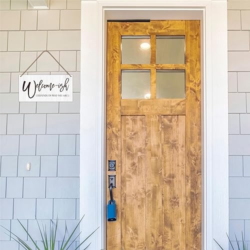 Miniatura 3 de No Admittance, Except On Party Business - Letrero colgante de madera, letrero rústico de puerta de 6 x 12 pulgadas con cuerda de sisal, camino de