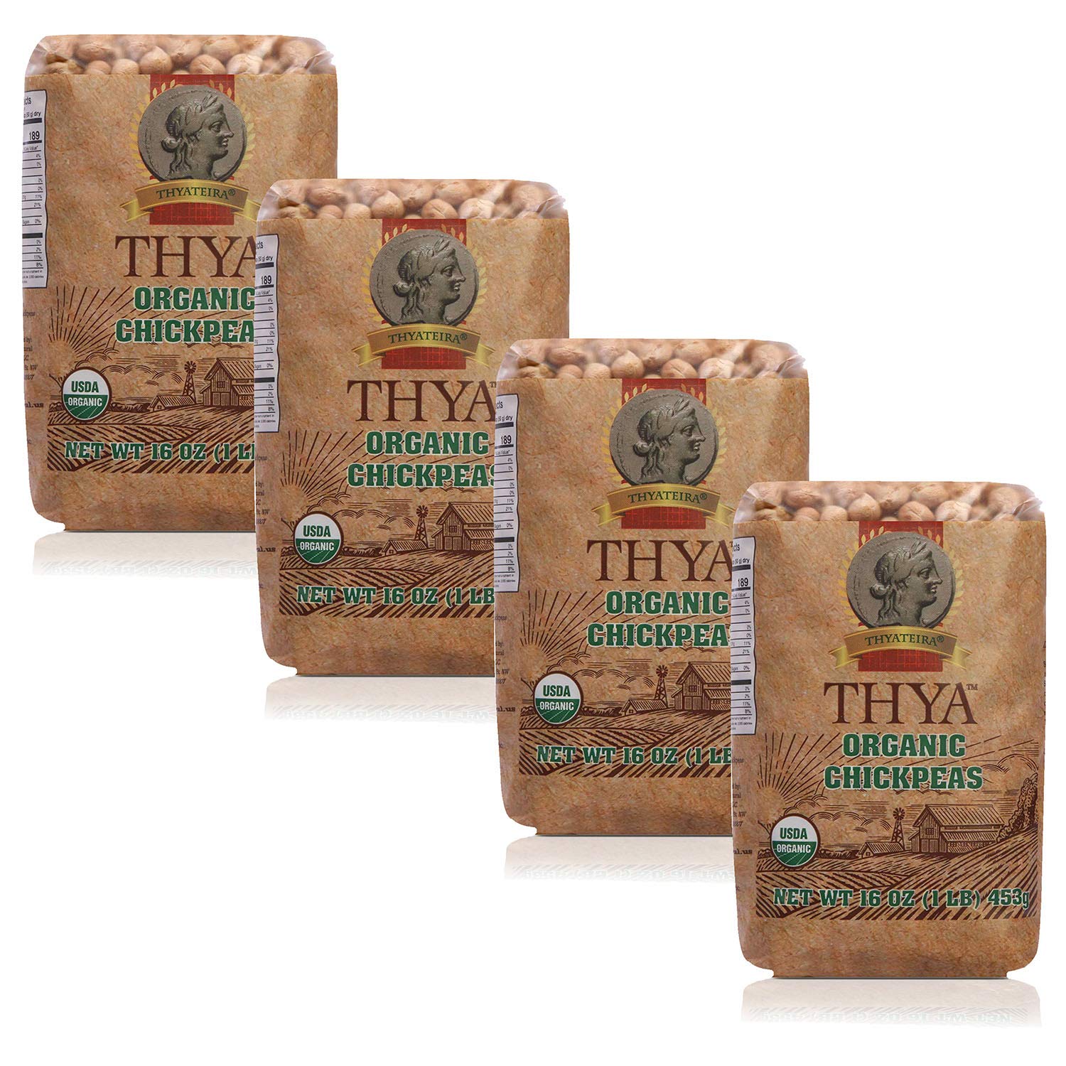 THYA Organic Chickpeas | Organic Garbanzo Beans, 9 LB (9 x 1 LB Packs)