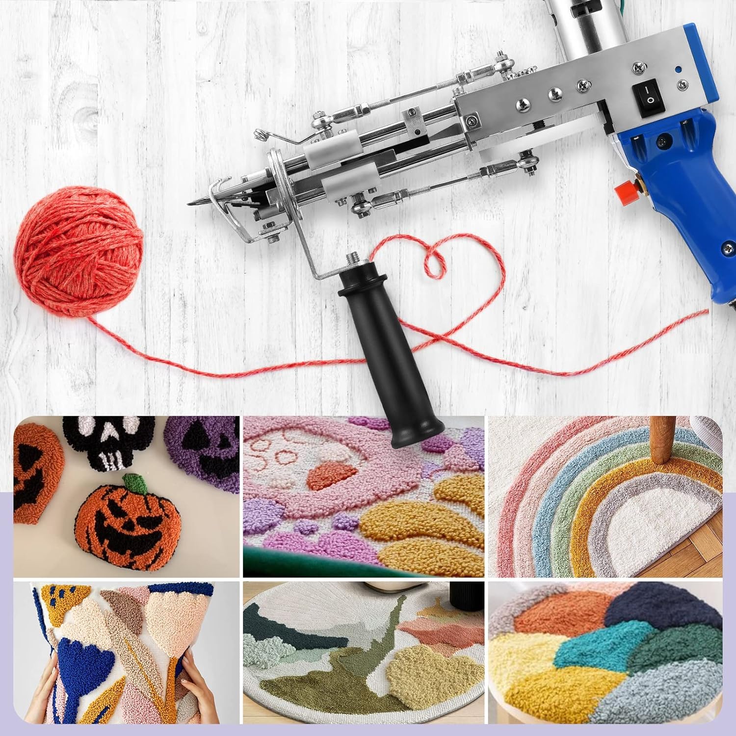 Izmony Rutzer Rug Maker Hlieeosfcn Tufting Gun,Cut Pile Tufting Machine 7-21 mm Rug Maker ...