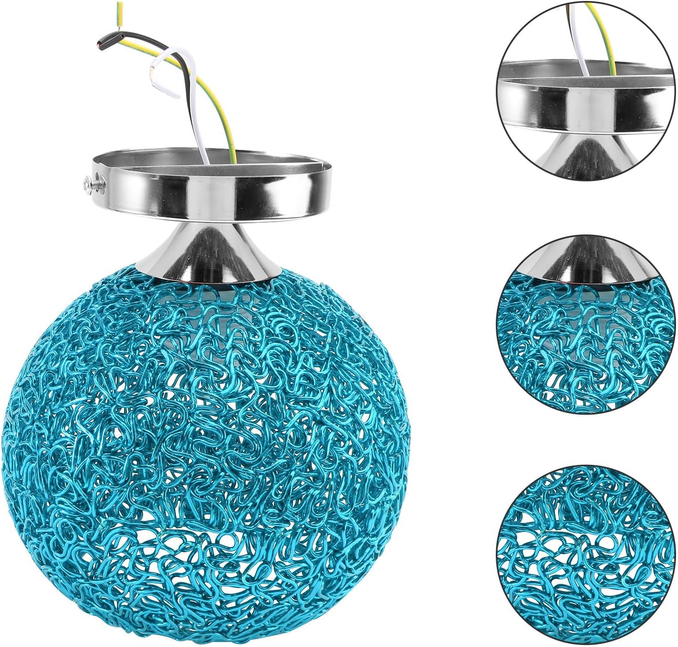 LIFKOME Nordic Decorative LED Ceiling Light Blue Lampshade for Bedroom Room Balcony Corridor, Modern Colorful Close-to-Ceiling Lamp Without Bulb