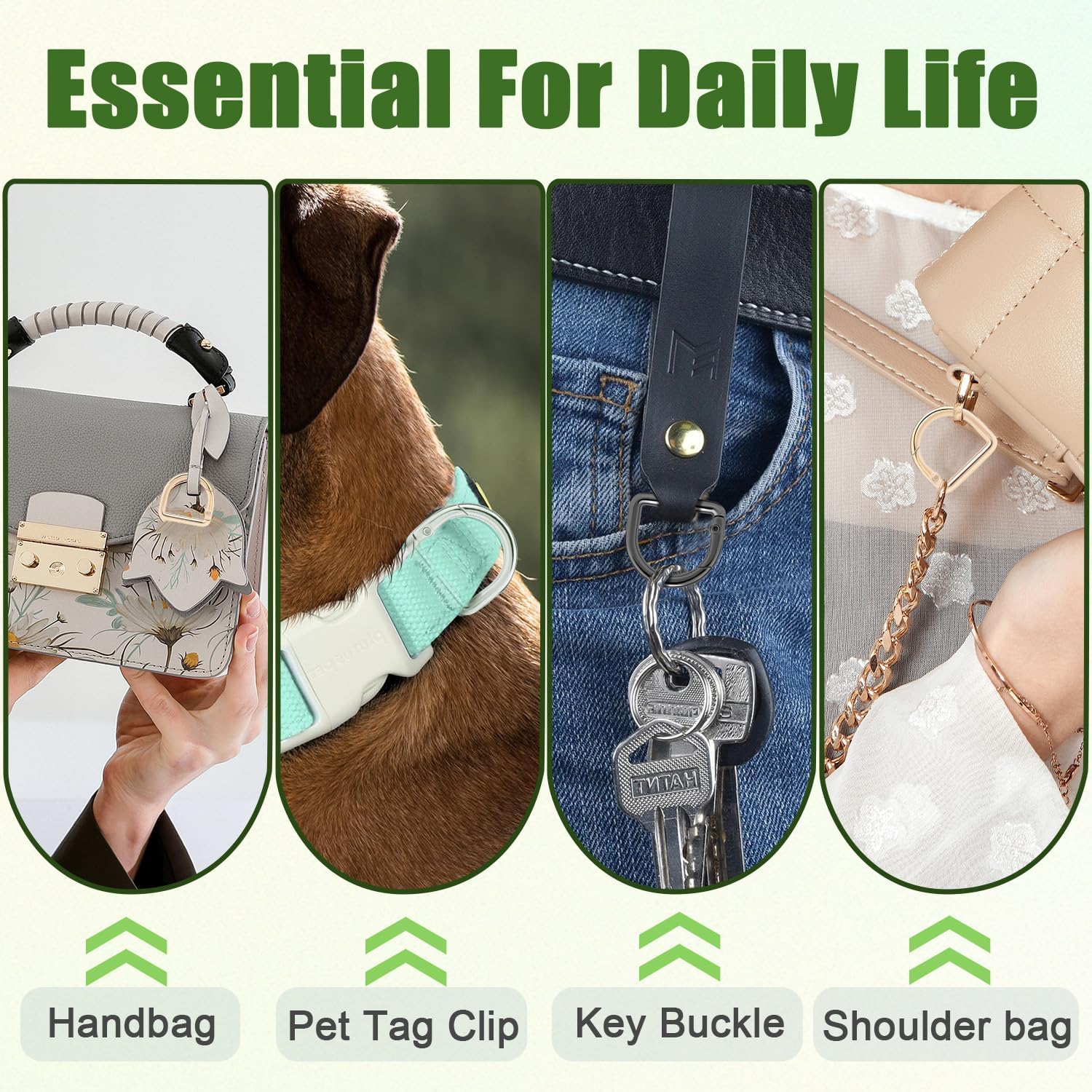 Small D Ring Carabiner Clips, Metal Tiny Keychain Spring D Rings Hook for Car Keyring, Backpack Clips, Webbing - Image 5