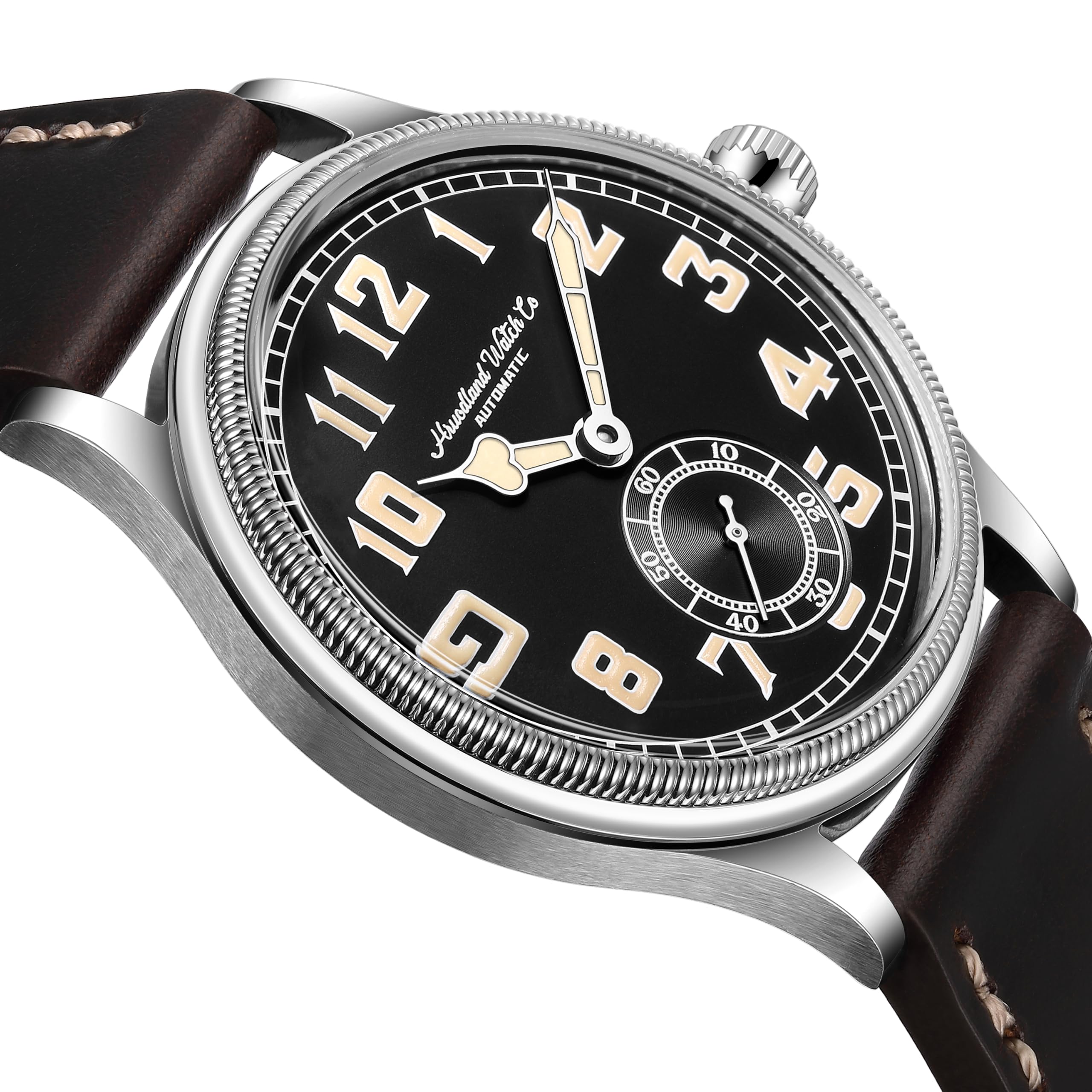 Uhren Herren Automatik mit Retro Fliegeruhren Design – K1-Mineralglas, C3-Grün-Nachtleuchten & Lederarmband – Ideal für Business, Casual & als Geschenk