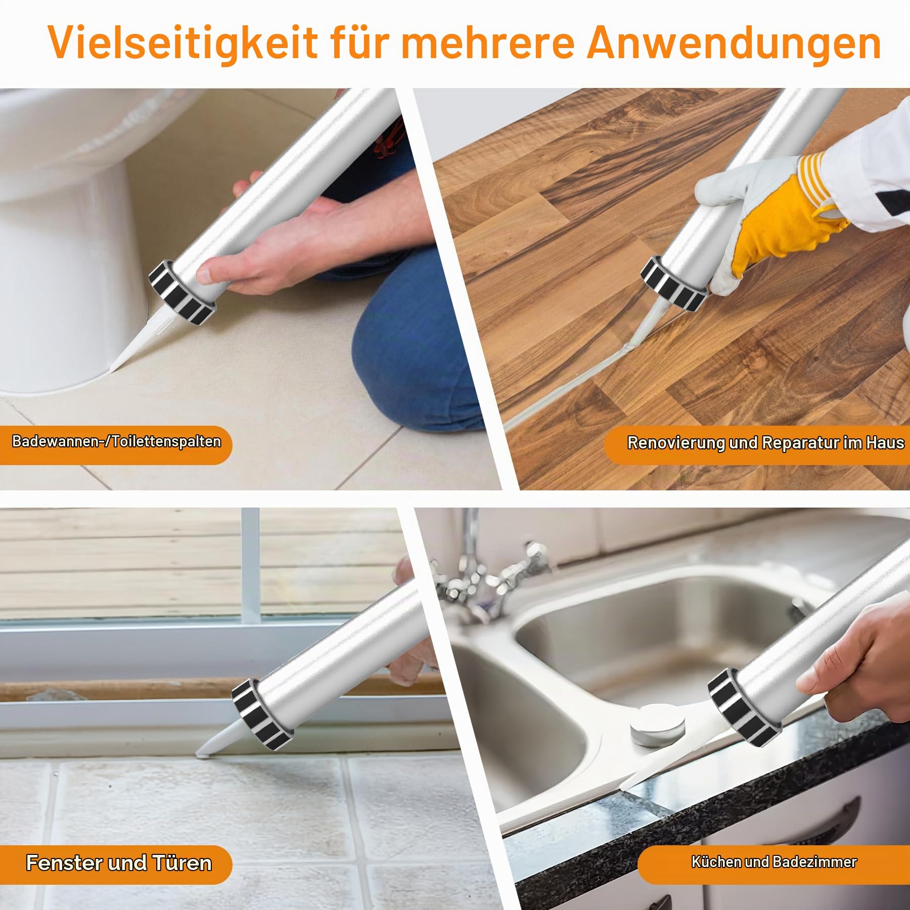 MAXXT Elektro‑Dichtungsspritze für 600 ml‑Kartuschen, 20V Silikonspritze mit 2000 mAh Akku zum Dichten und Abdichten