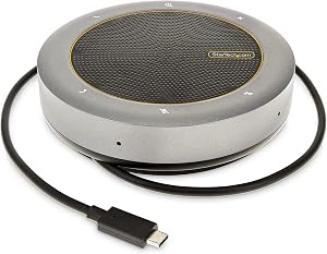 StarTech.com USB-C Speakerphone Docking Station for MacBook Pro M1 M2 M3 M4 and Windows, 4K 60Hz HDMI or 1080p VGA Video, USB 5Gbps Hub, 100W Laptop Charging, Portable Speaker | Windows, macOS, iOS, ChromeOS, USB 5Gbps hub, Microsoft Teams, Zoom, Sky
