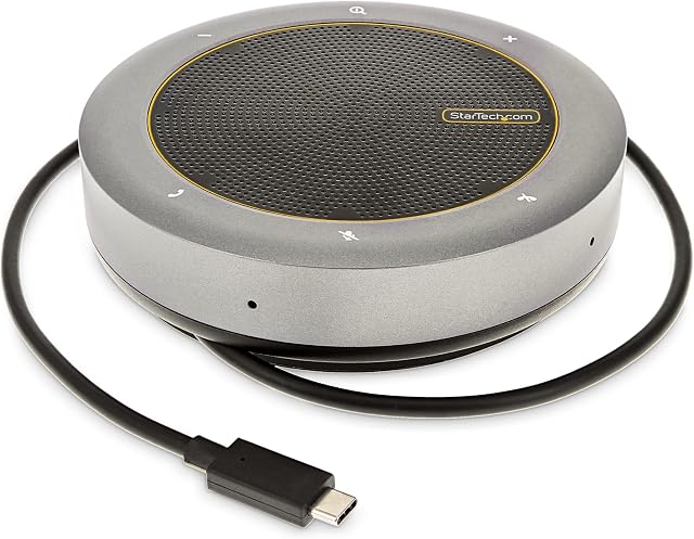 StarTech.com USB-C Poste d'accueil du haut-parleur pour MacBook Pro M1 M2 M3 M4 et Windows, 4K 60Hz HDMI ou 1080p VGA Vidéo, USB 5Gbps Le centre, 100W Chargeur d'ordinateur portable, Haut-parleur portable macOS, iOS, ChromeOS, USB 5Gbps hub, Équipes Microsoft, Zoom, Sky