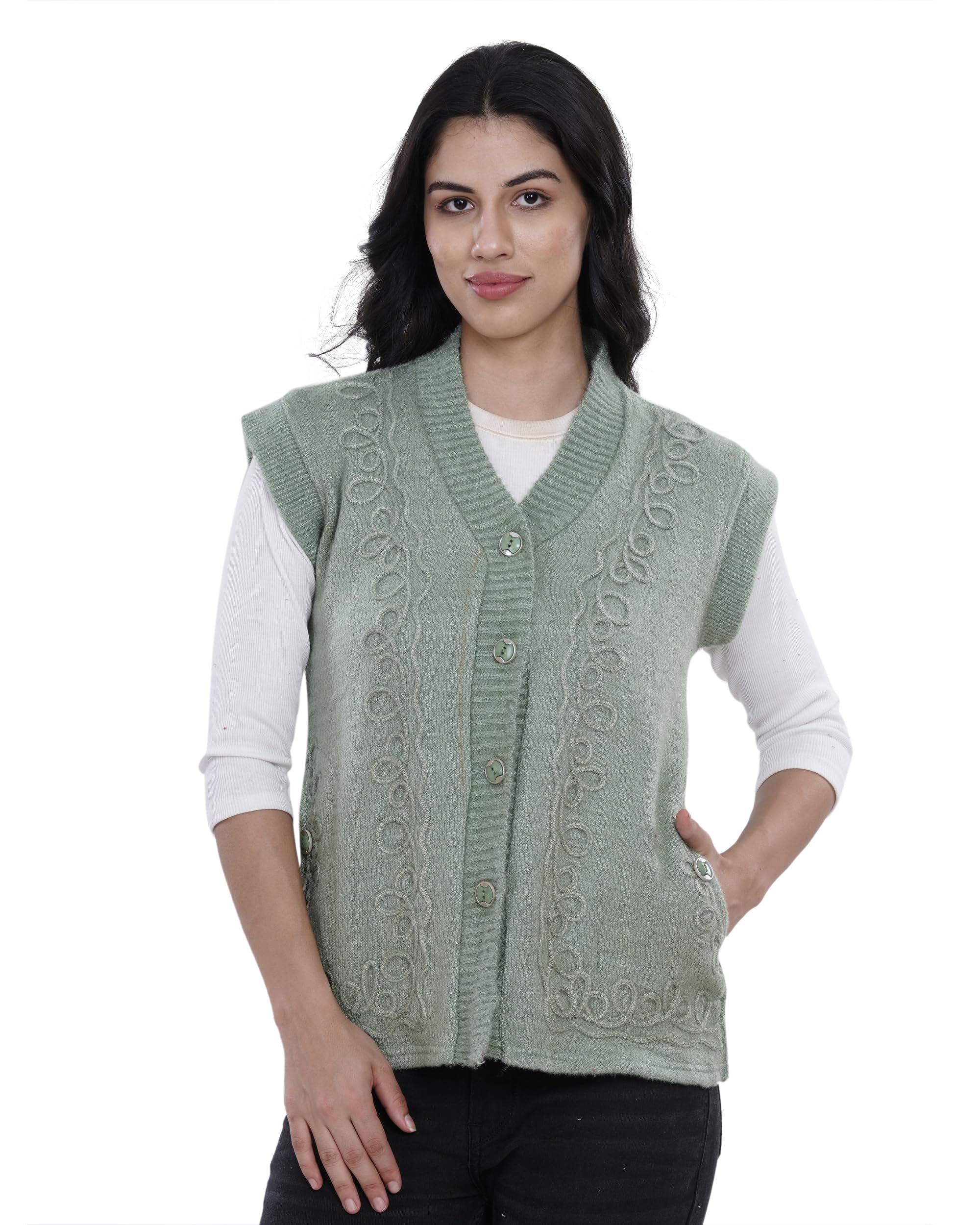 OSWAL SLEVEES Less EMD/M/Pista Green-image-3