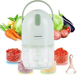 TIKBABA Mini Electric Food Chopper,Onion Garlic Chopper Mincer (Green)