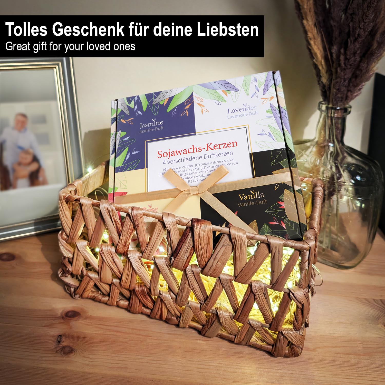 com-four® 4X Geschenk-Box mit insgesamt 16 Duftkerzen - 4 Kerzen je Set für Frauen und Männer - Geschenk für Geburtstag und Muttertag - Kerzen für Aromatherapie, Entspannung