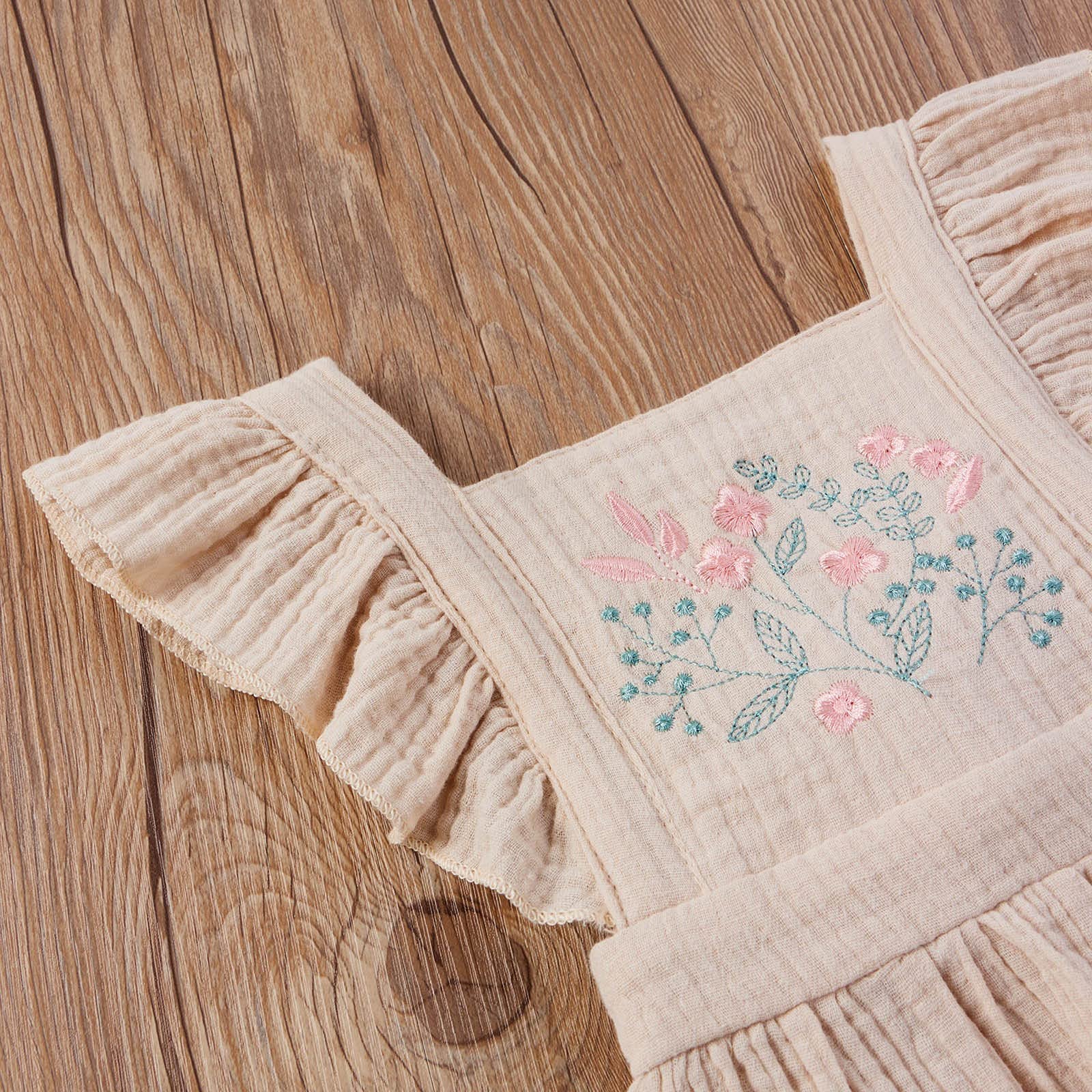 Amazon.com: Baby Flower Embroidery Girl Jumpsuit Casual Cotton