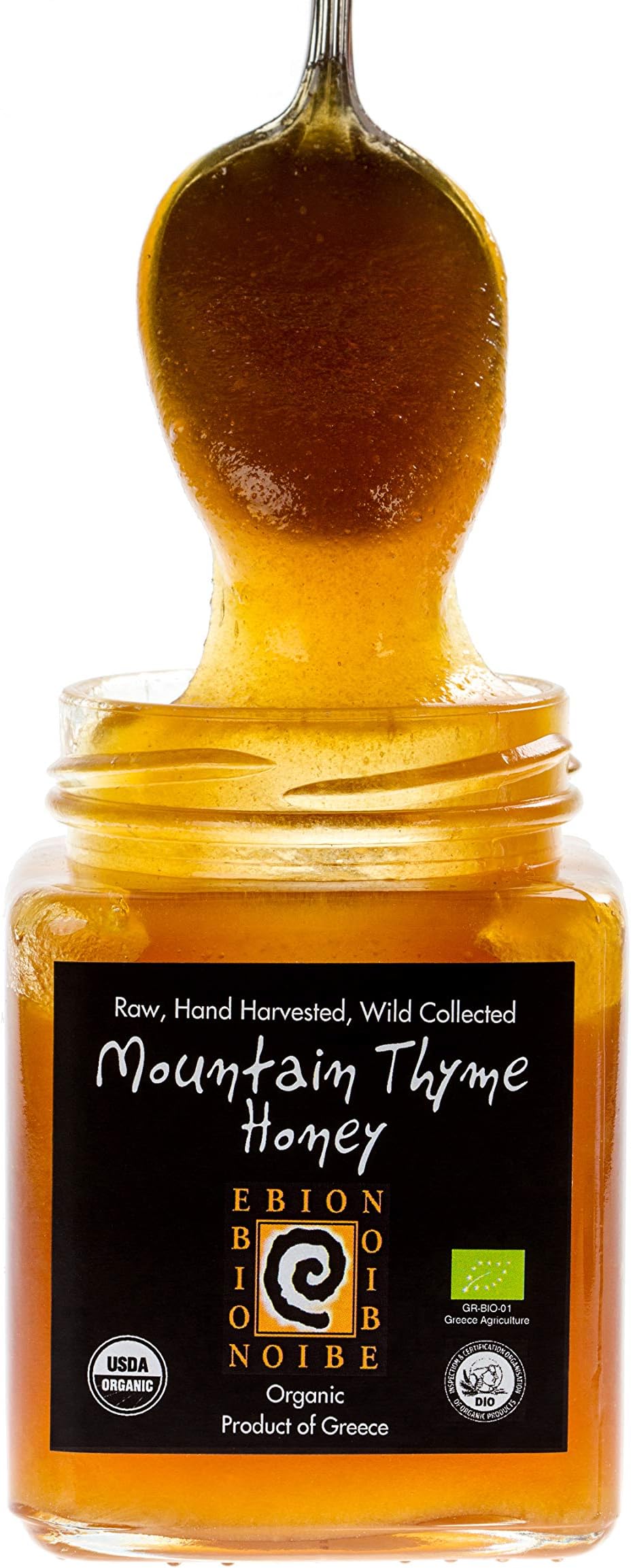 Wild Greek Organic Honey, All Natural, Raw Honey From The Pindus Mtns in Greece (Thyme)