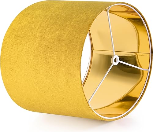 Miniatura 22 de GO&SO Juego de 2 pantallas de lámpara de terciopelo azul oscuro, tamaño mediano de 13 pulgadas superior x 13 pulgadas inferior x 10 pulgadas de alto