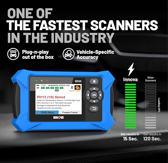 Innova SD35 OBD2 Scanner ABS, SRS, TPMS & Check Engine Code Reader, Live Data, All System Diagnostics, Compatible with Most Vehicles