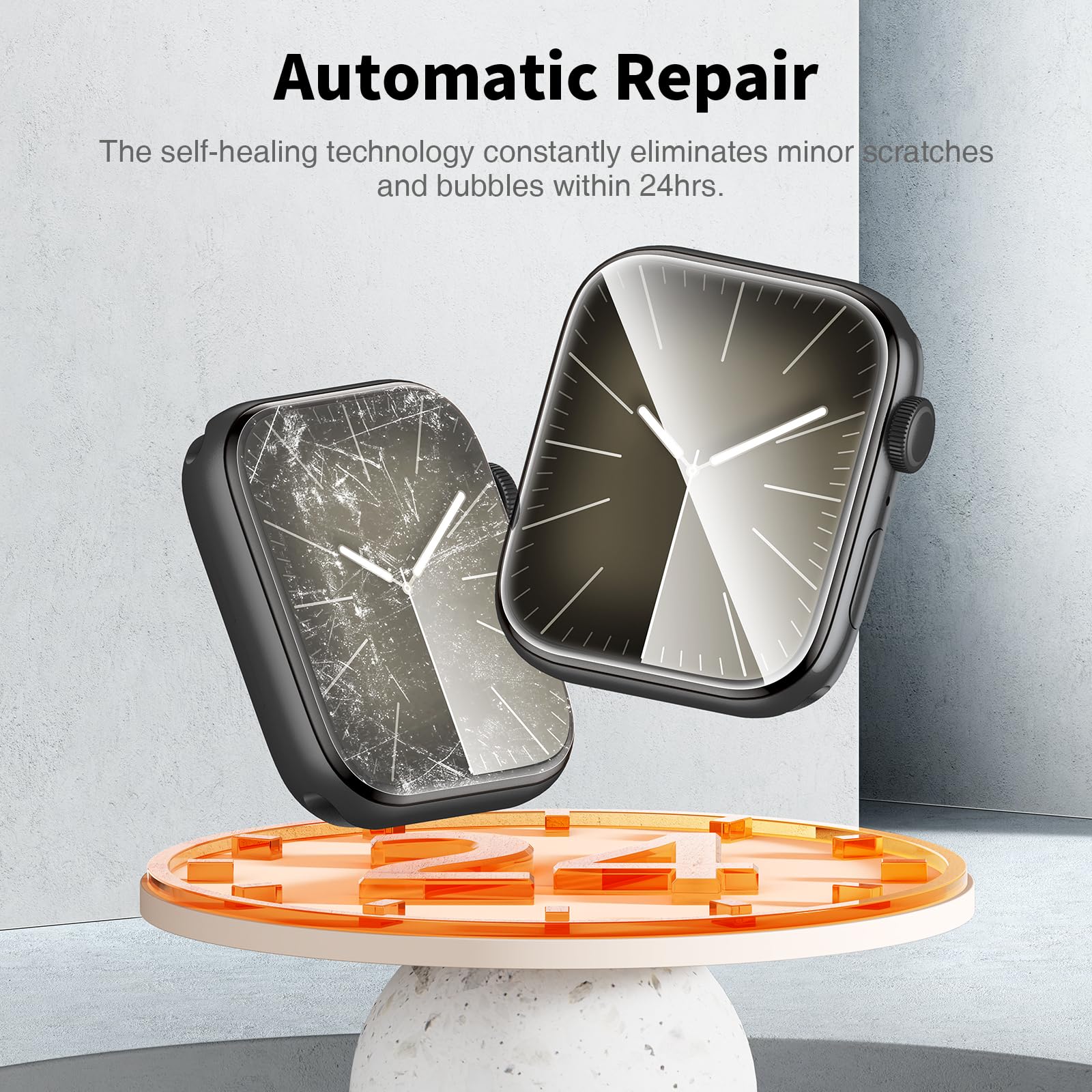 LK 6 Pezzi Pellicola per Apple Watch Series 8/7 41mm e Apple Wtach Series SE 2/6/SE/5/4 40mm Protettiva, Sensibile al Tatto,Senza Bolle, HD Trasparente TPU Pellicola Protettivo con Kit D'Installazione
