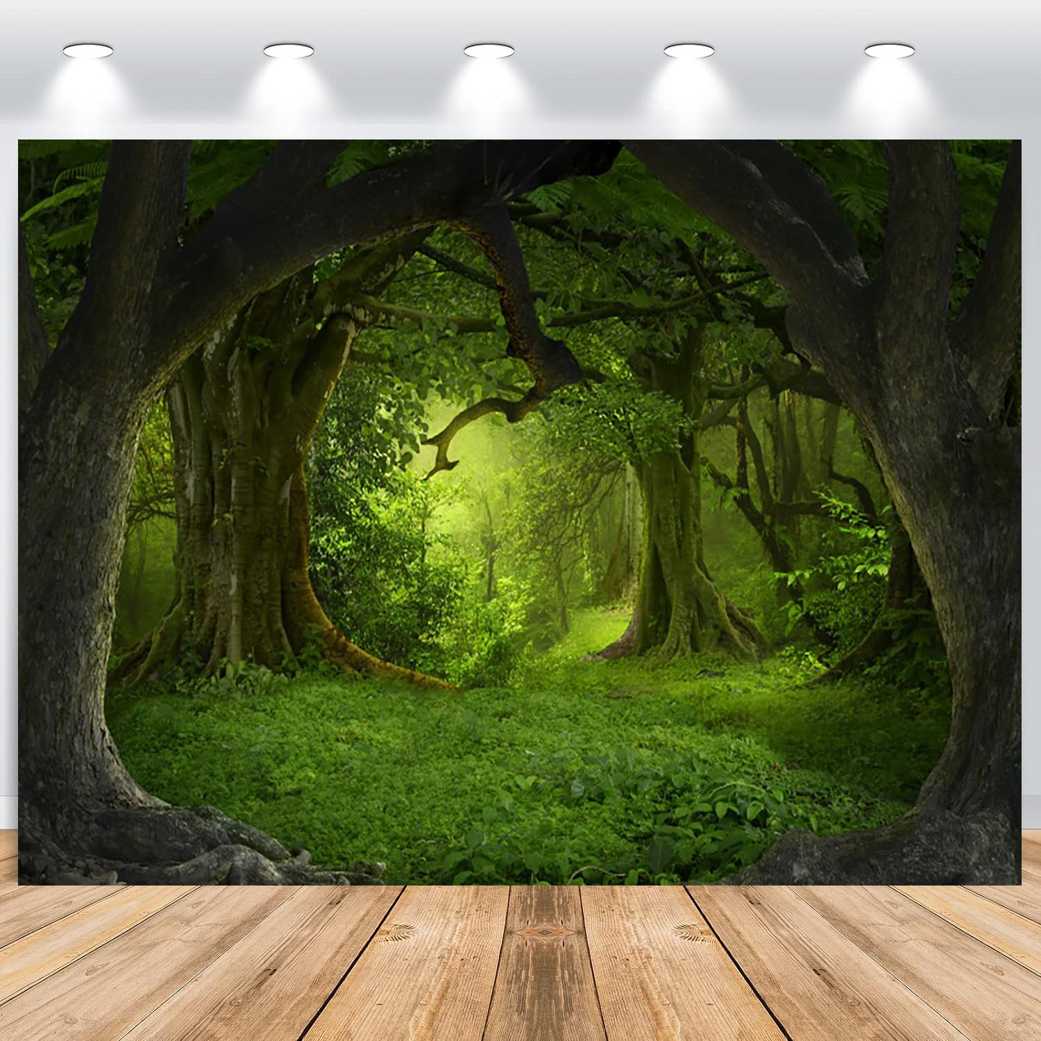 Toile De Fond Forêt Tropicale 3x2,5 M - Fond Photo Vert Jungle, Pour Studio, Fête, Anniversaire, Décoration