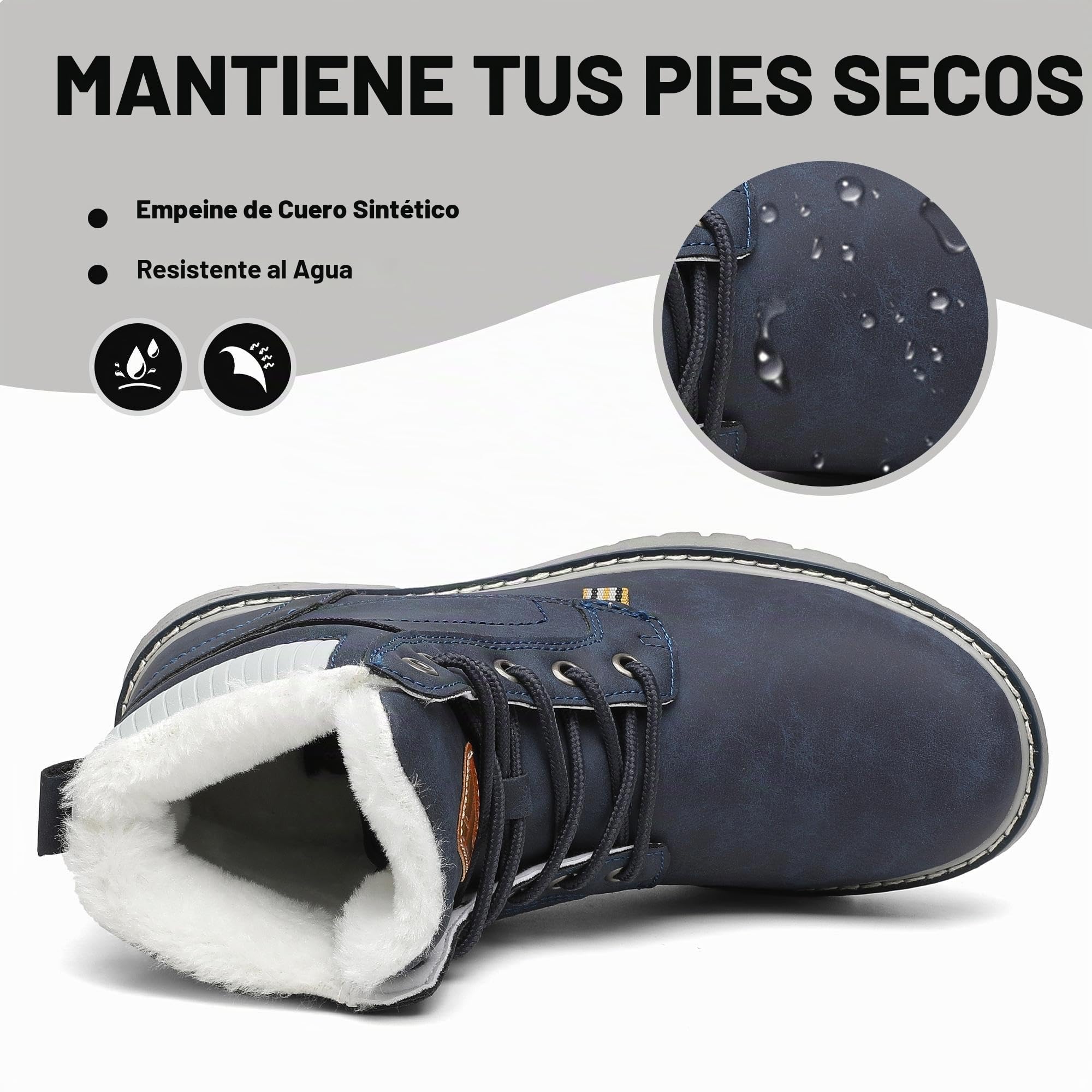 Mishansha Botas de Nieve Hombre Mujer Invierno Azul Oscuro Gr.37