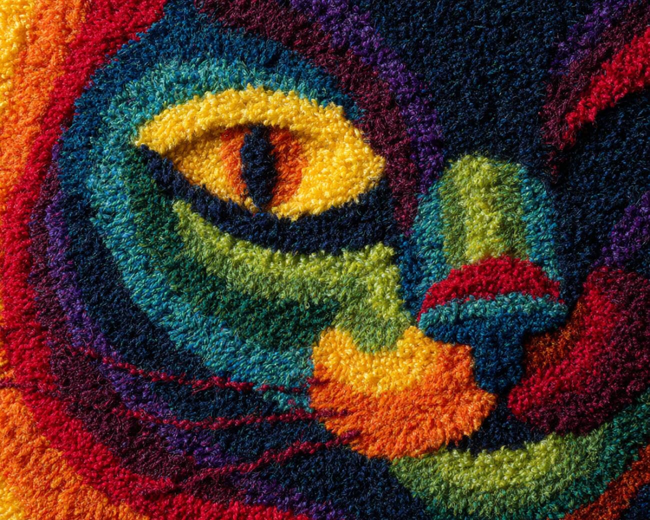 AMBATTERY Latch Hook Tapestry Kit Color cat 90x120cm