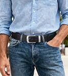 SUOSDEY Mens Leather Belt, Jean Pant Dress Belt for Casual Work Business 1.4" Width