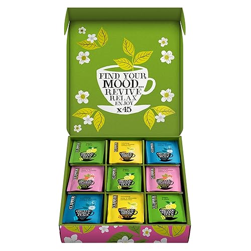Clipper Tea - Selección/muestra de té orgánico de hierbas y verde, caja de regalo, orgánica, ecológica, cuidado personal, comercio justo. Bolsas de