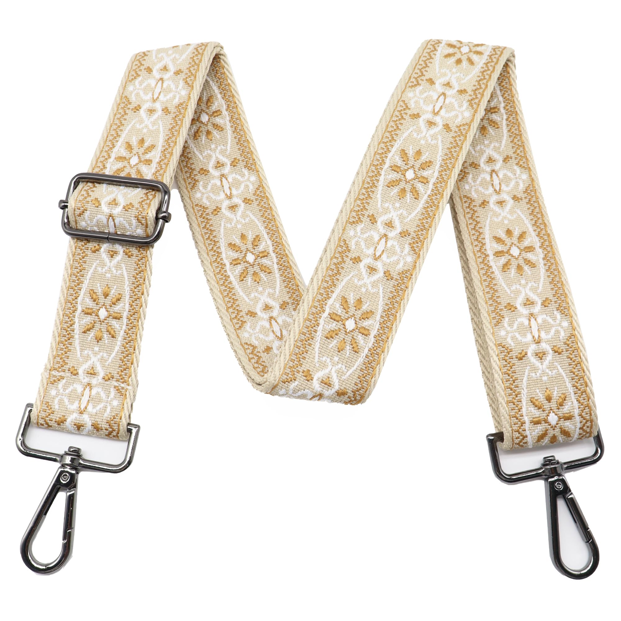 LEMEDE Purse Strap Adjustable Replacement Crossbody Bag Strap Retro Jacquard Embroidery Shoulder Straps for Canvas Bag