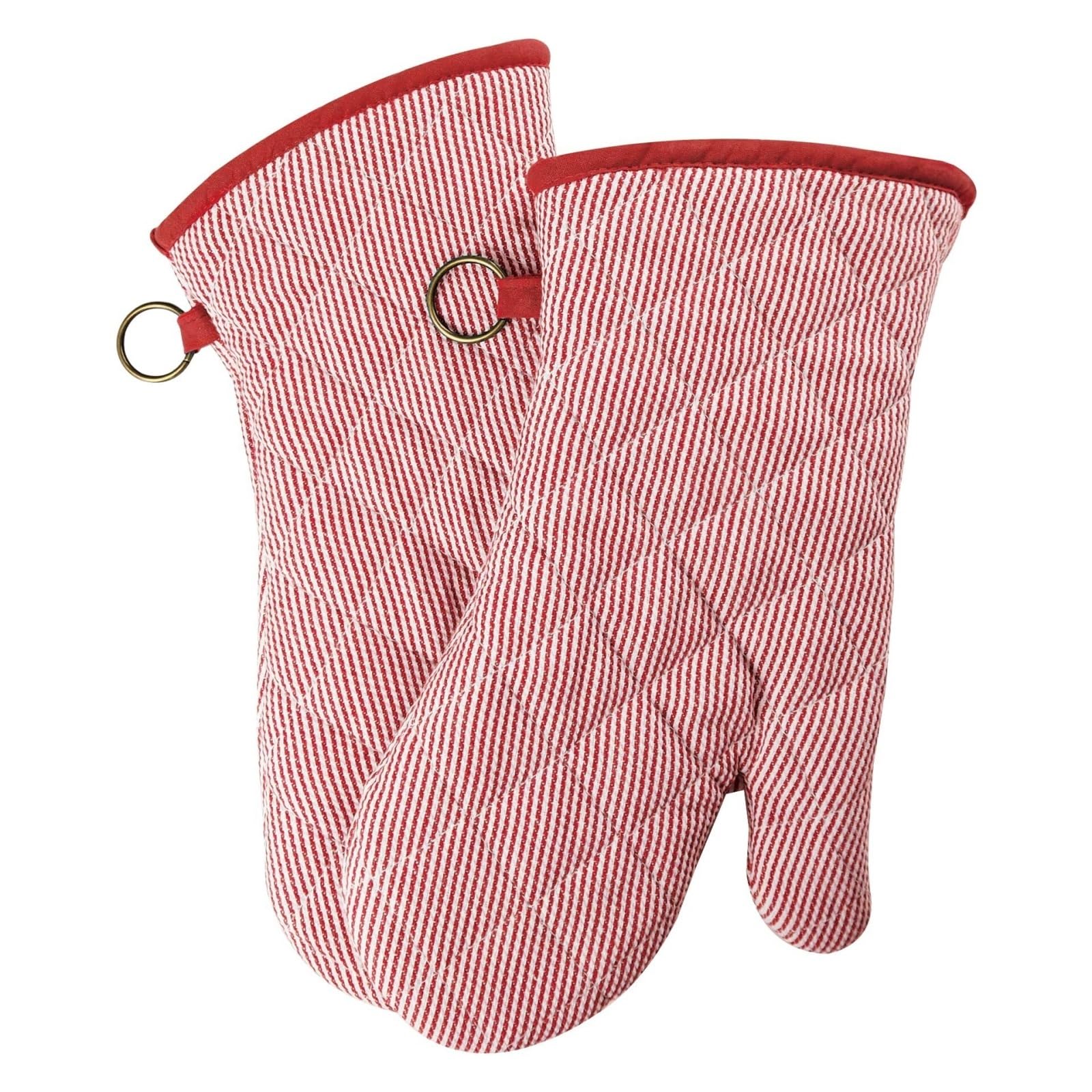 Gants de Cuisine Une Paire De Gants De Four Tissés De Couleur Pur Coton Hommes Et Femmes Gants De Four À Micro-Ondes Manique