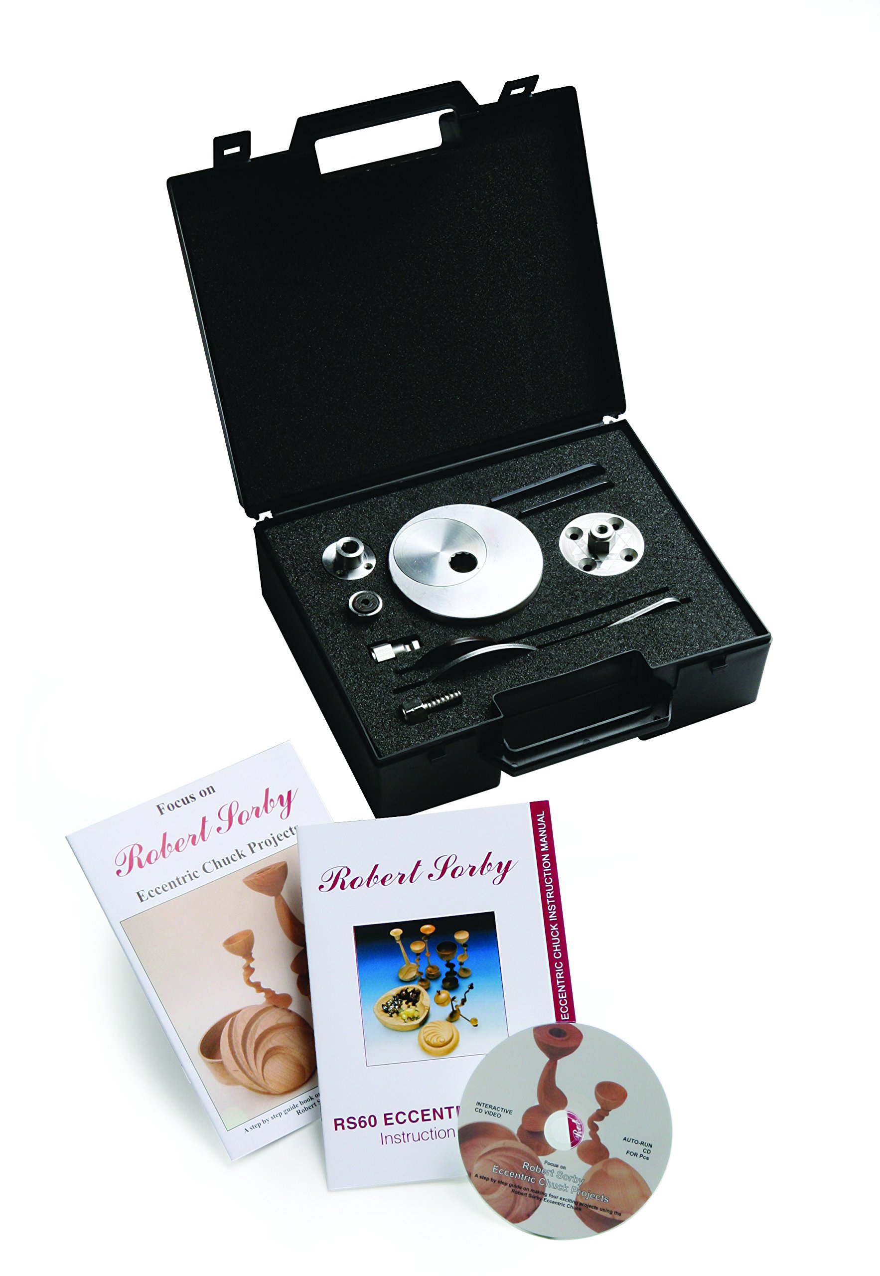 Robert Sorby RS60 Eccentric Chuck with Screwchuck, Faceplate and Hex Ball and Socket Drive (Lathe thread spindle adapter sold separately)