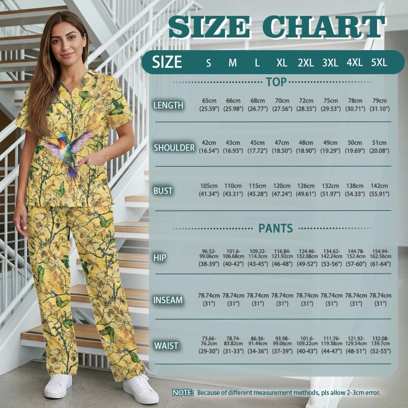 Hummingbird damskie zestawy peelingowe slim fit medyczne peelingi z elastyczną talią spodnie z szerokimi nogawkami żółty, asystent medyczny Essentials