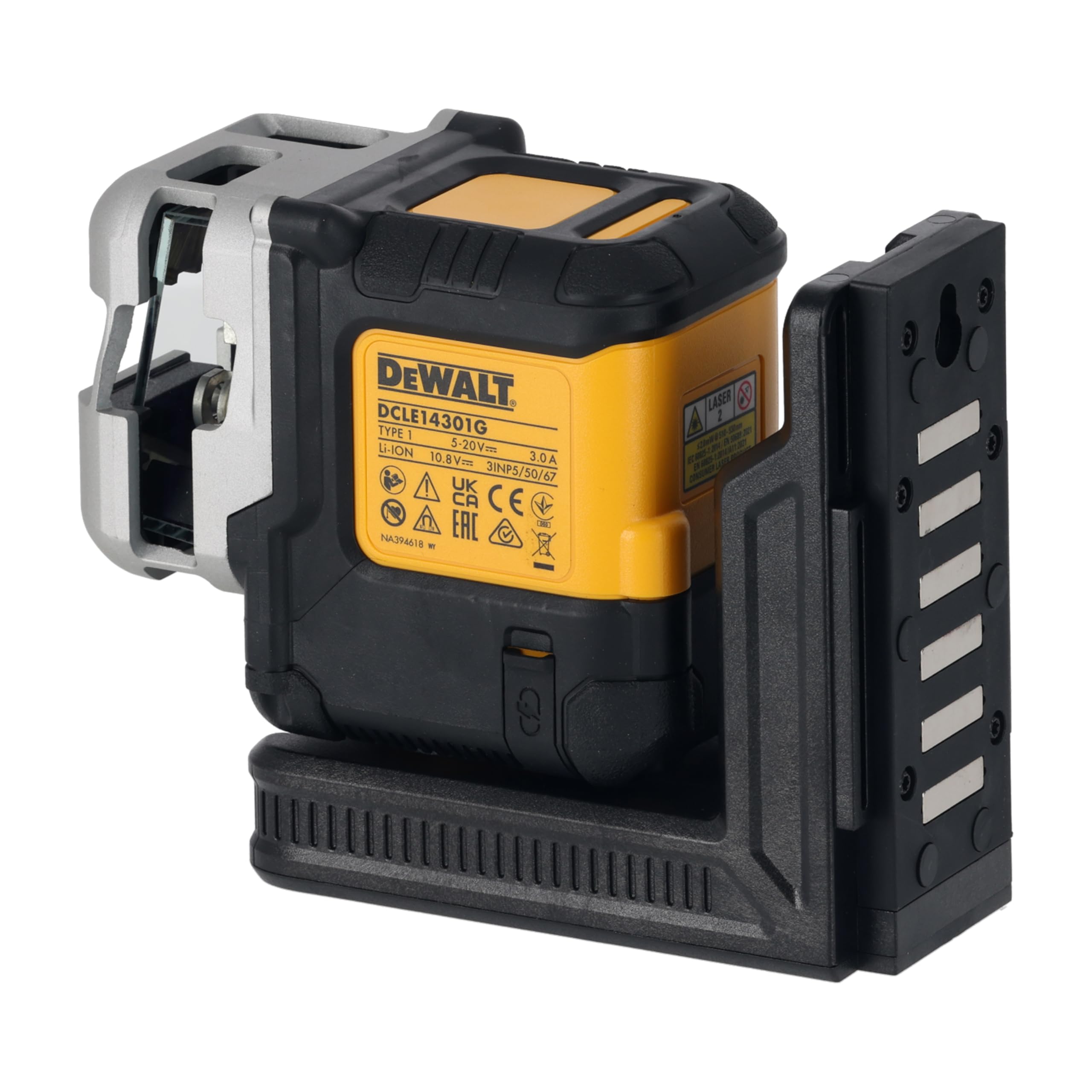 DEWALT Nivel Láser autonivelante de 3 líneas 180° Verde USB (Sin Cargador), DCLE14301GB-XJ