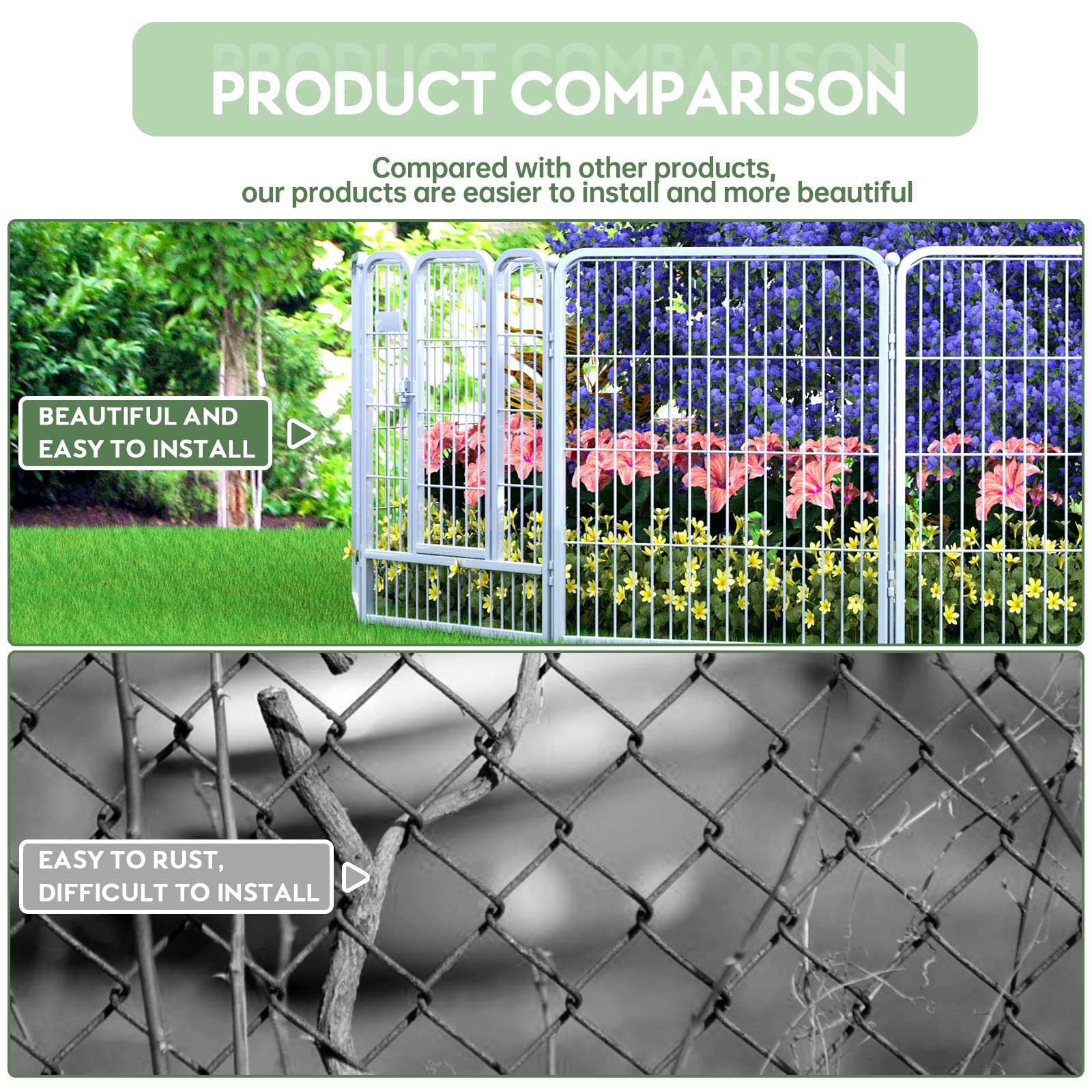 Amazon.com : ZXMOTO Decorative White Garden Fence 24 Pack for Pets
