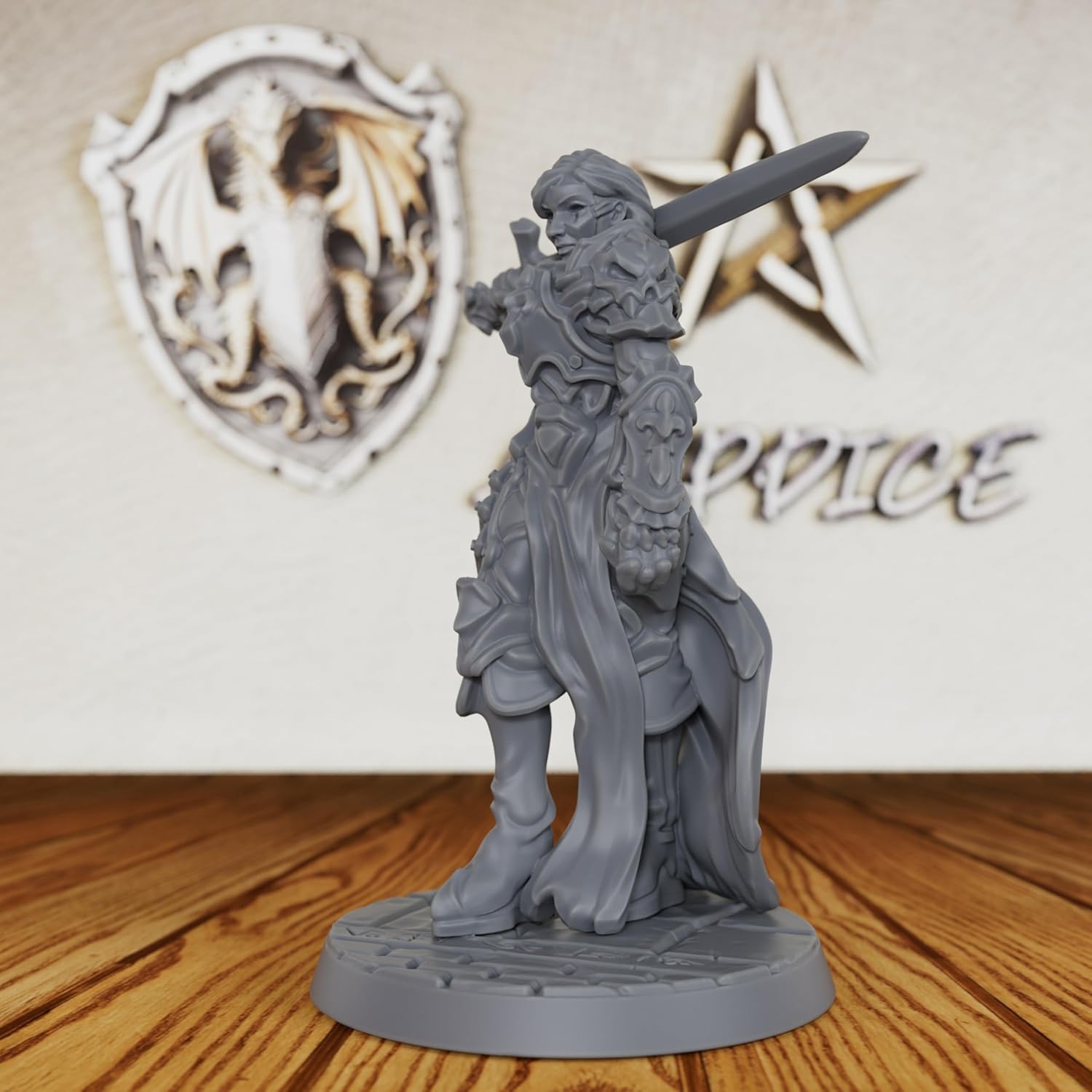 Gothic Knight DND Miniatures - Unpainted 28mm Scale Human Warrior Figurine for Tabletop Gaming, Heavy Armored Hero or Villain Minis for TTRPGs - Anti Paladin (AS530)
