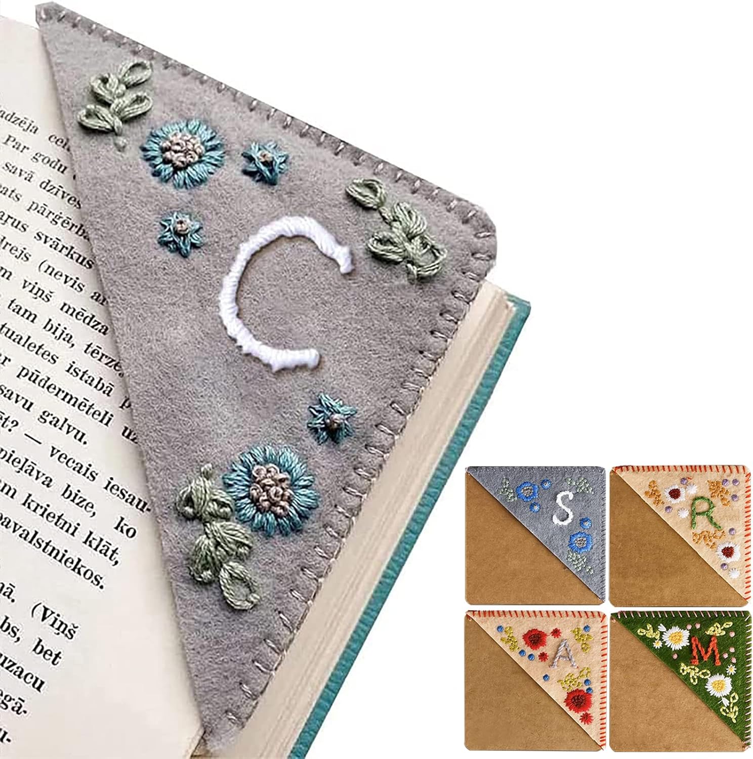 Dukars Personalized Hand Embroidered Corner Bookmark
