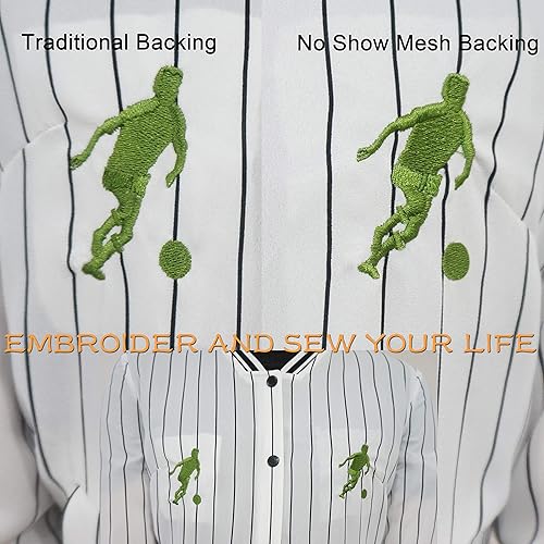 Miniatura 4 de New brothread Rollo estabilizador de bordado a máquina de malla que no se ve, rollo de 12 pulgadas x 50 yardas, peso ligero de 1.8 onzas, cortado en