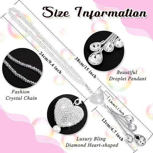 Miniatura 2 de Accesorios para el auto con diamante en forma de corazón brillante dije de cristal para el espejo retrovisor del auto decoración para el auto