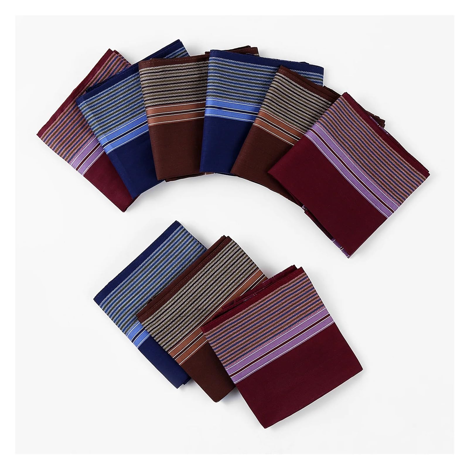Taschentücher Herren 6/12 Stück Herren-Taschentuch, Baumwolle, quadratisch, gewebt, gemischt, kariert, dunkel-Mehrfarbig, Gentleman-Tasche (Color : 29-12pcs)