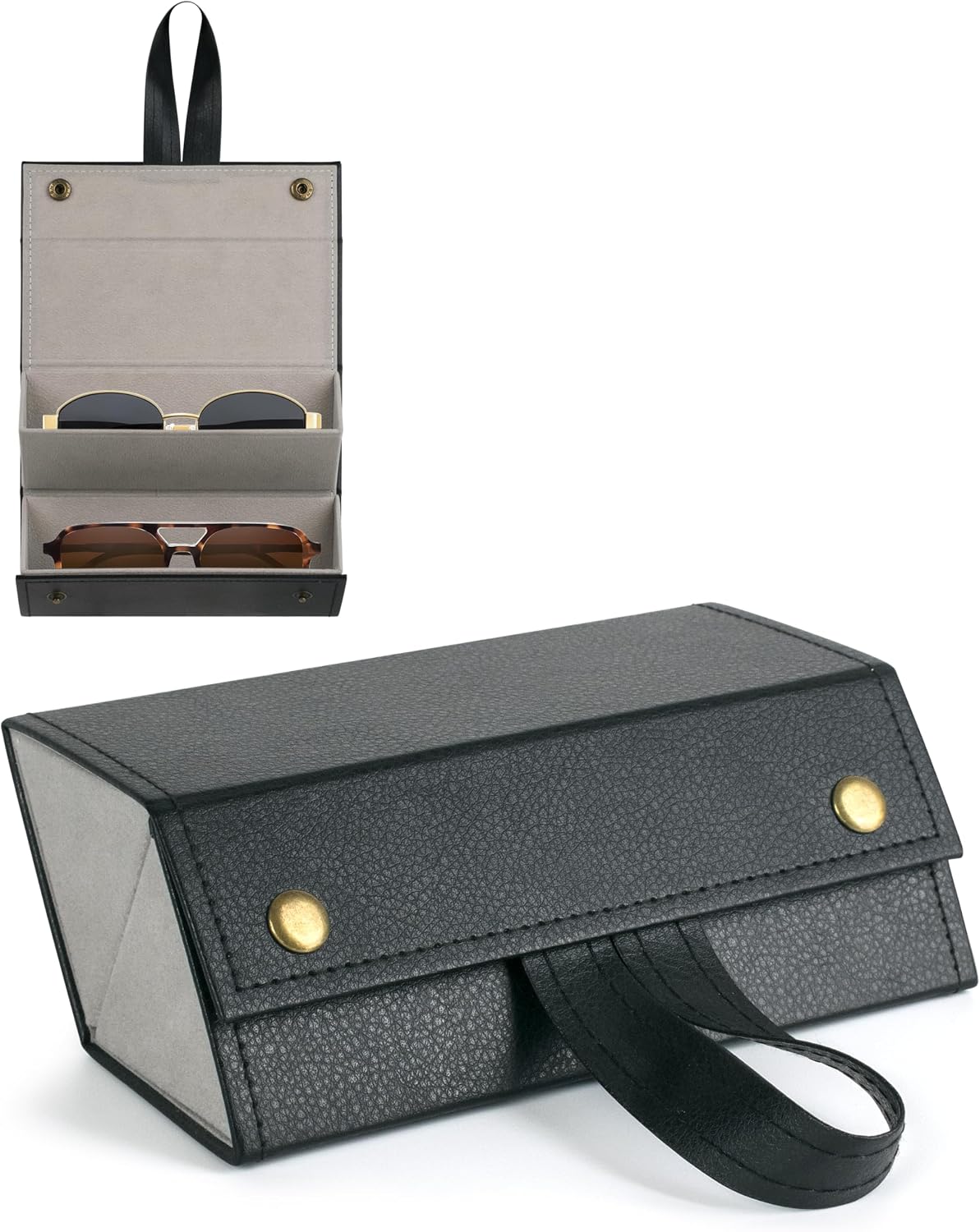 Sunglasses Travel Case, Foldable Eyeglasses Case, Portable Multiple Glasses Case for Women Men Girls