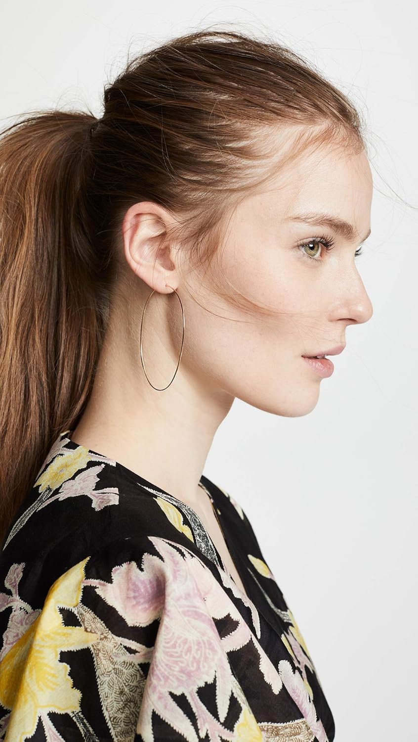 3 Pairs Thin Extra Large Hoop Earrings Set,Fashion Huge Gold Hoops 18k Gold Plated Lightweight Stainless Steel Hoops Big Geometric Round Gold Hoop Earrings Set Minimalist Jewelry for Women - Image 2