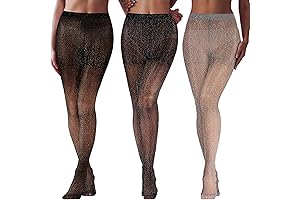 SATINIOR 3 Pairs Metallic Tights: Shimmering Christmas Cheer for Women