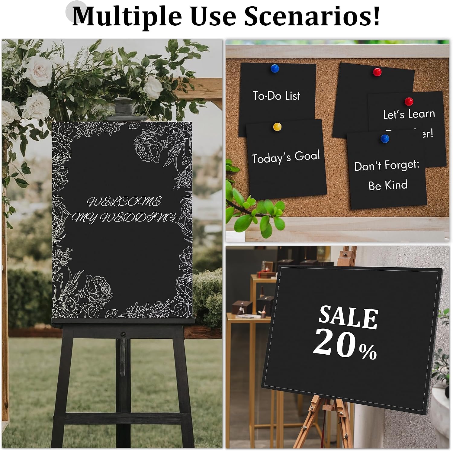 Elcoho 8 Pack Black Foam Board 24 x 36 Inch Thick Foam Core Board for Projects, Double-Sided Acid-Free Foam Poster Boards for Graduation DIY, Painting, Displaying, School and Craft Projects
