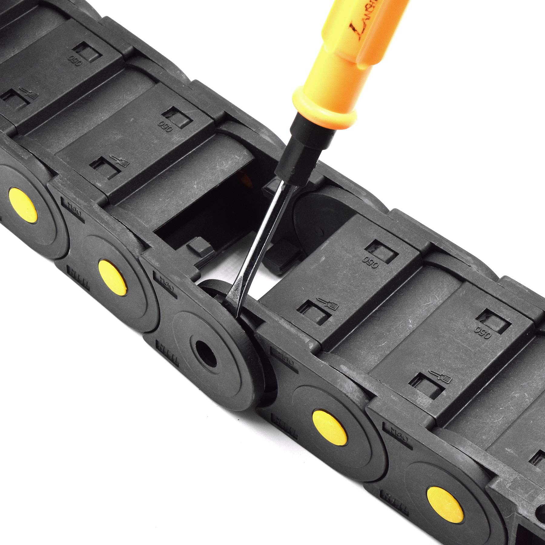 Qimoo 39.3 Inch Plastic Drag Chain Cable Carrier, 1m Closed Type Wire Drag Chain Cable Carrier R75 35 * 50mm For CNC Router Electronic Industrial Machine, Twist Chains - Canada