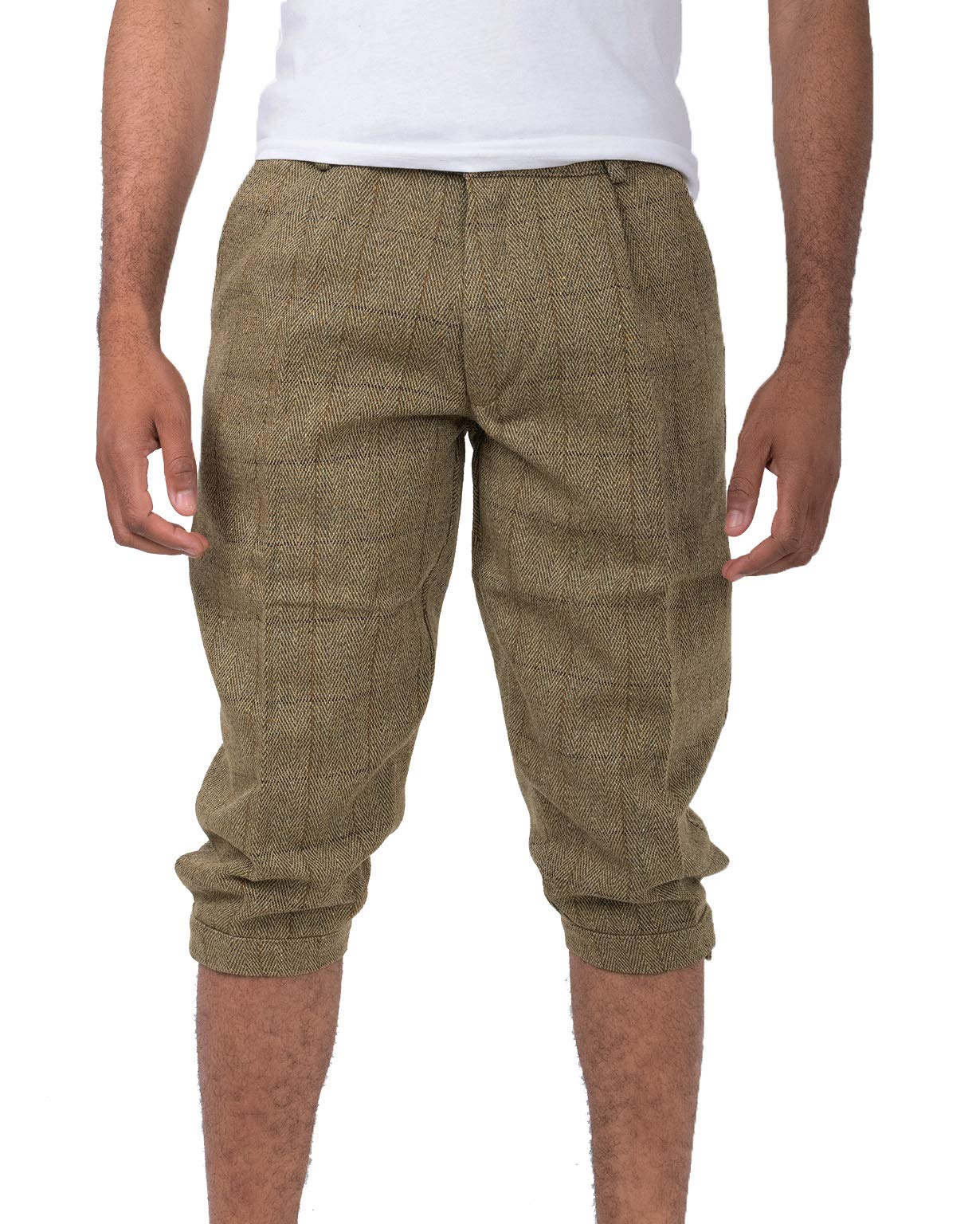 Country Classics Men's Sage-Check Tweed Breeks Trousers Long Leg Length, Dry Clean Only - 36