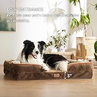 Vista 274 de Bedsure - Cama ortopédica extragrande para perros, sofá cama lavable para perros extragrandes, espuma de soporte con funda extraíble y lavable, negro