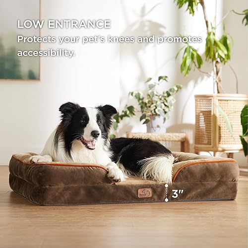 Vista 278 de Bedsure - Cama ortopédica mediana para perros, sofá cama impermeable para perros medianos, espuma de soporte con funda extraíble y lavable, forro