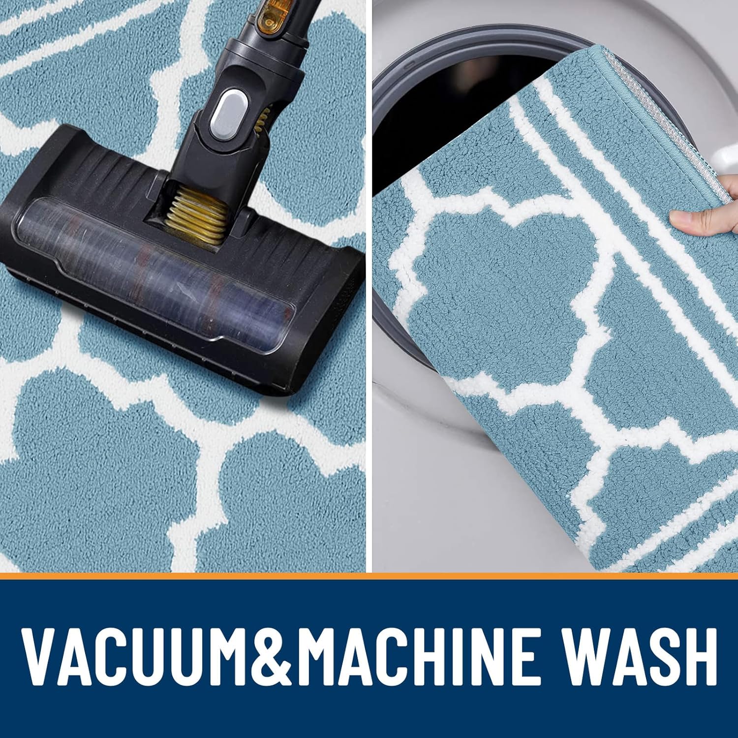 Buganda Indoor Door Mat, Dirt-Resistant and Absorbent Doormat, Anti-Slip, Low Profile Floor Mats for Inside Entryway, Front, and Back Door Entrance (32x20 Inches, Lake Blue) - Image 5