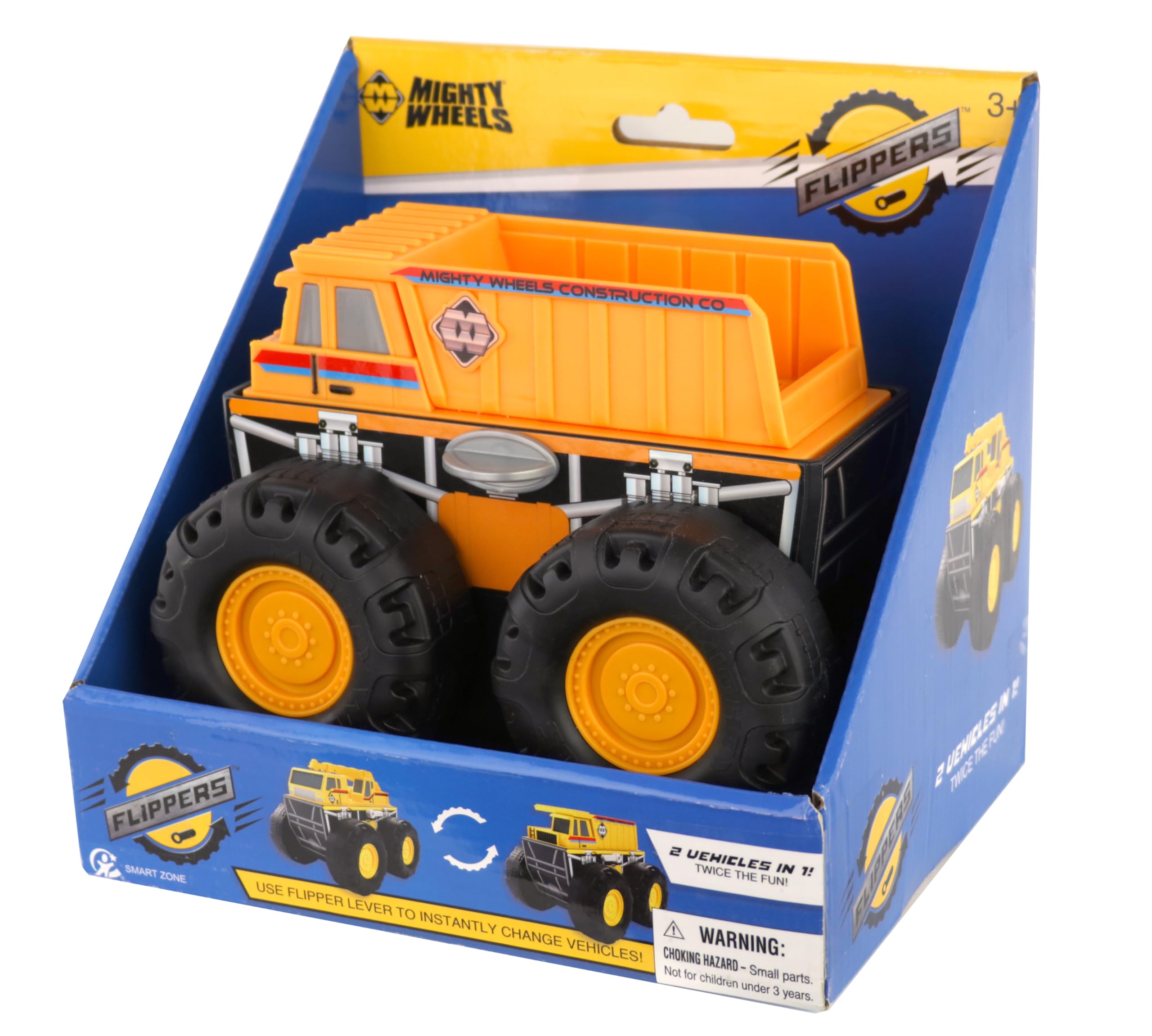 Mighty Wheels Flippers Transforming Vehicle โ Dump Truck to Mobile Crane