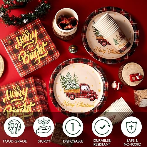 Miniatura 1 de Skylety Juego de 150 piezas de vajilla de papel para fiestas temáticas, 50 platos de 9 pulgadas, 50 tazas de 9 onzas, 50 servilletas de almuerzo