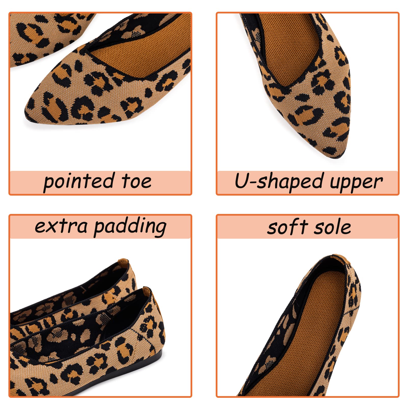 Frank Mully Ballerine a Punta lavorate a Maglia da Donna - Comode Ballerine Slip-on - Scarpe Classiche morbide