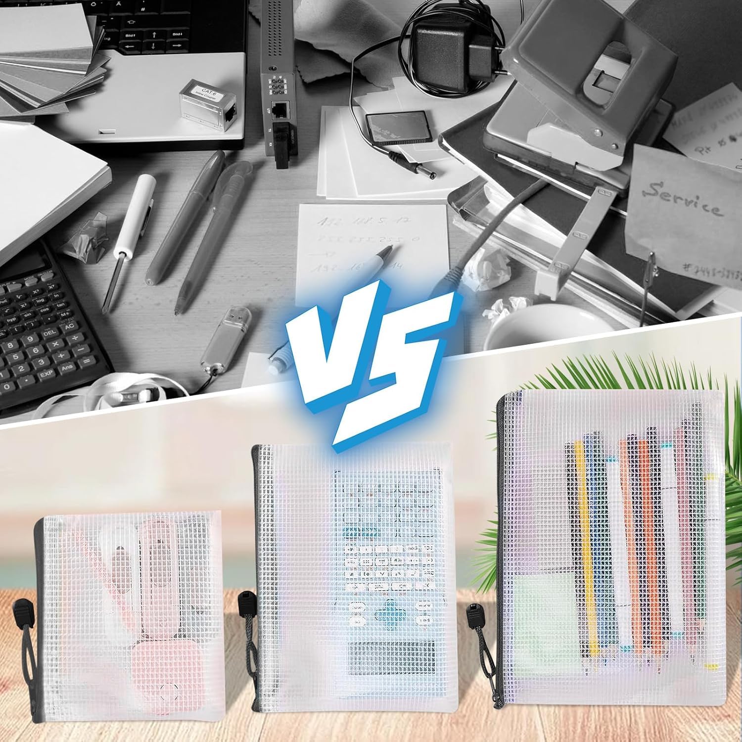 36 bolsas para documentos impermeables con pegatinas, bolsas de malla con cremallera, bolsa de plástico con cremallera para archivos, documentos, escuela, papel, cosméticos (multicolor, 8 tamaños)