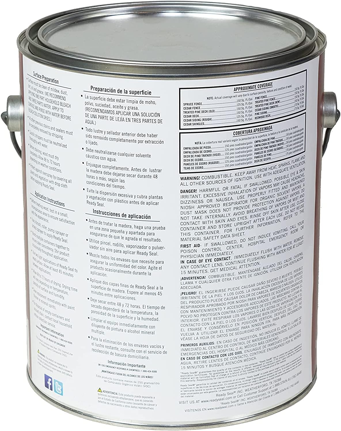 Ready Seal Stain & Sealer for Wood, Outdoor Deck and Fence - All-in-One Exterior Wood Stain and Waterproofing Sealant – Easy to Apply, No Back Brushing Needed, with UV Protection - 1 Gallon, Mahogany